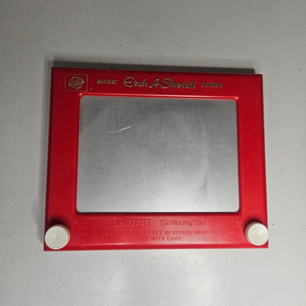 Vintage Ohio Art Etch A Sketch Magic Screen No. 505 Red Classic Drawing Toy
